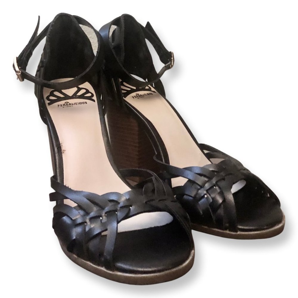 Fergalicious Vegan Leather  Heeled Sandals - Black, 6